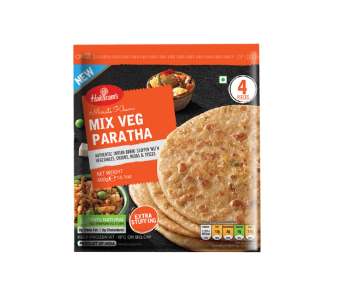 Haldiram's  Frozen Mix Veg Paratha Vegan 400g