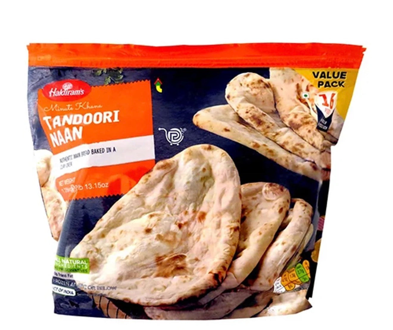 Haldiram's  Frozen Tandoori Naan Vegan Value Pack 1.28kg