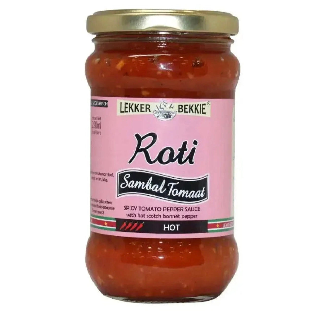 Lekker Bekkie Roti Tomato Sambal (hot) 290ml