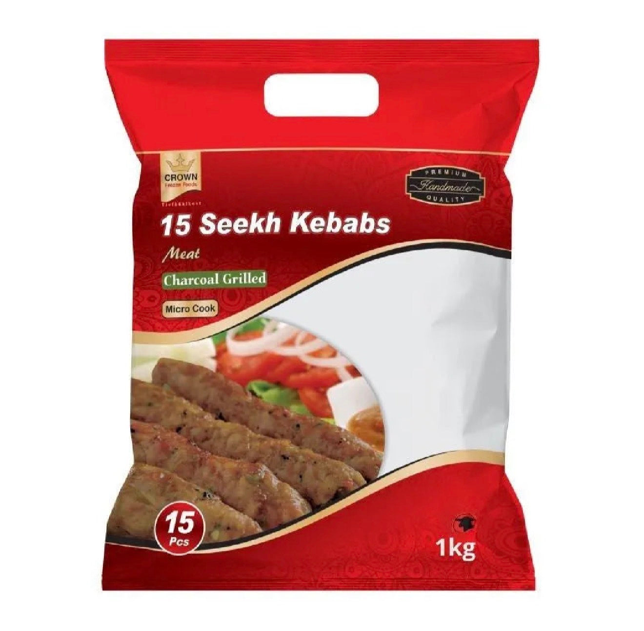 Crown Frozen Seekh Kebabs Meat Charcoal 1Kg
