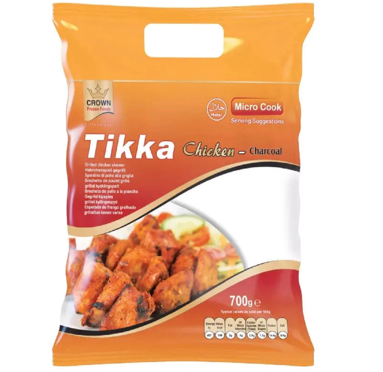 Crown Frozen Chicken Tikka Charcoal  700g