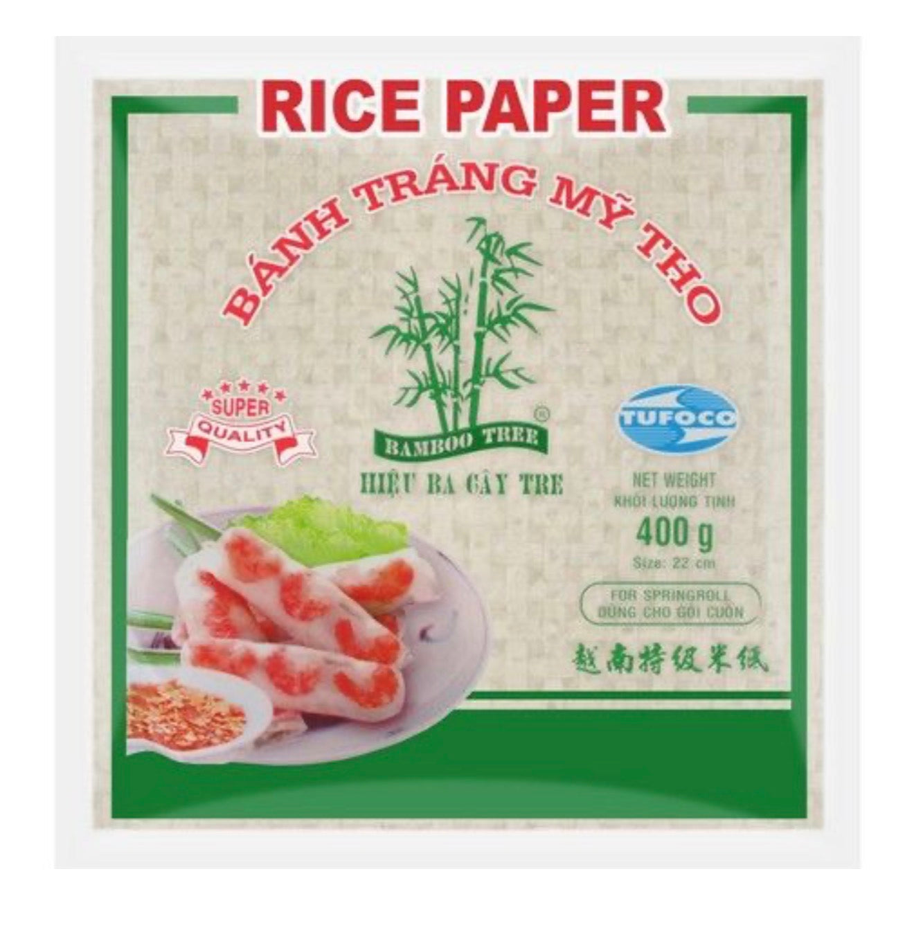 BAMBOO TREE  Rice Paper Summer Roll Square 22 cm 400g