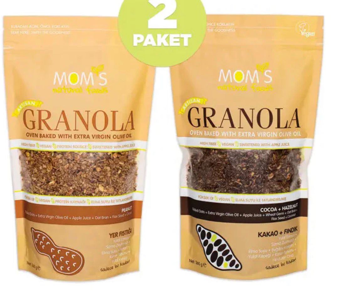 Mom's Natural Foods  2 PCS GRANOLA COCOA HAZELNUT 360G - PEANUTS 360G