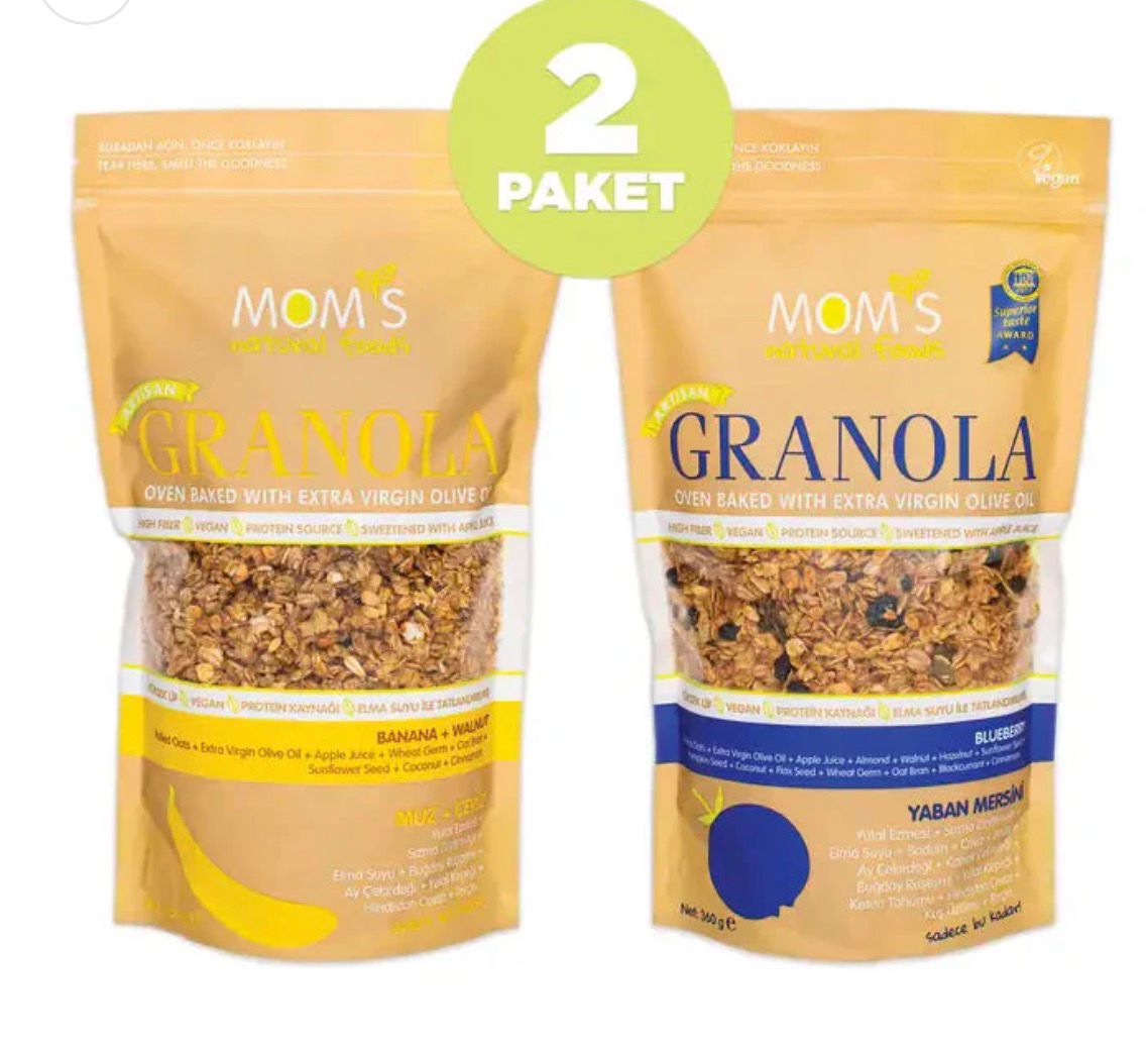 Mom's Natural Foods  2 PCS GRANOLA BLUEBERRY 360 G - BANANA WALNUT 360 G