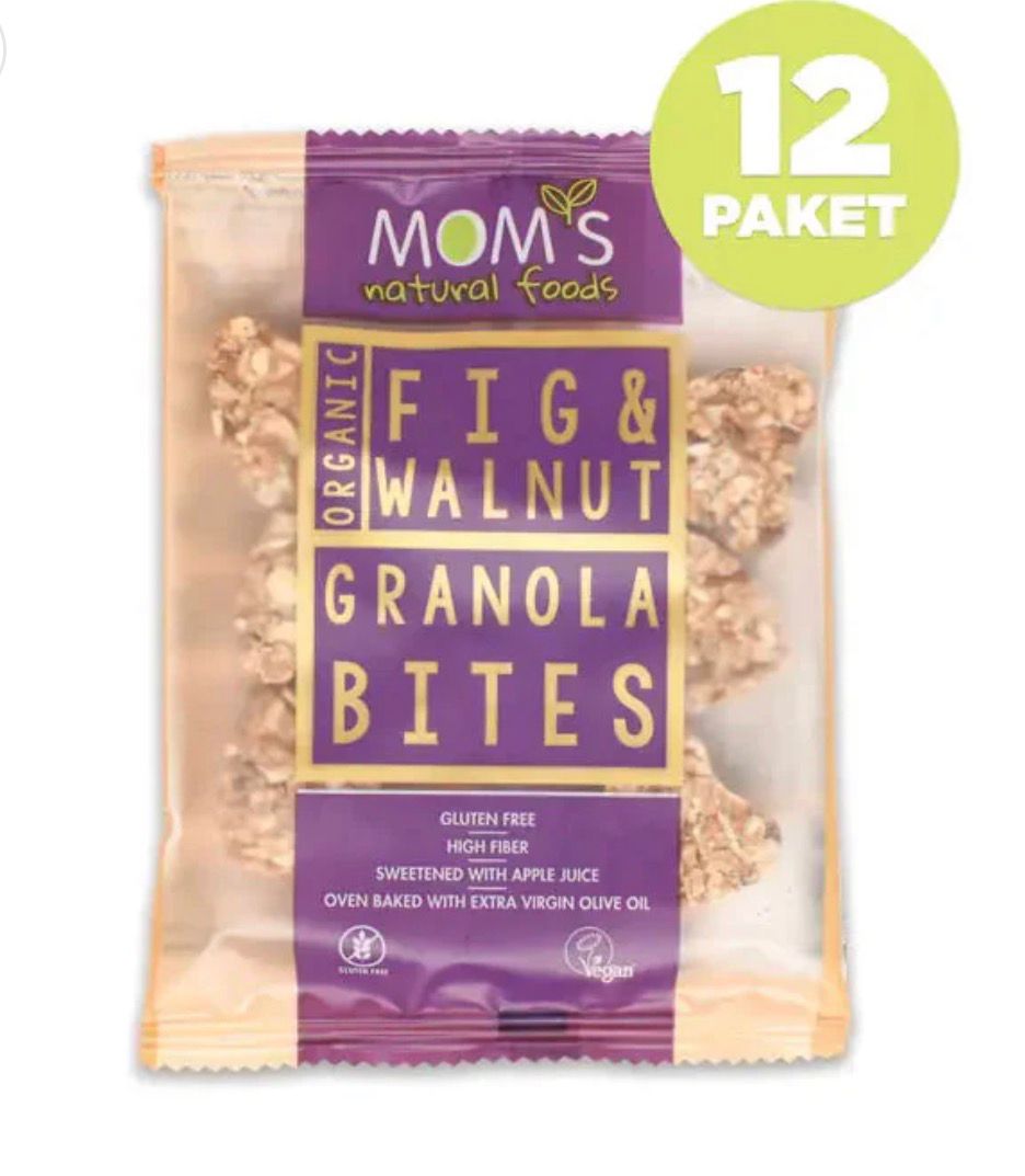 Mom's Natural Foods  12 Gluten Free Organic Fig-Walnut Granola BITES