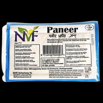 NVF Fresh Paneer Block | Pure Indian Style Cottage Cheese | High Protein & Low Carb